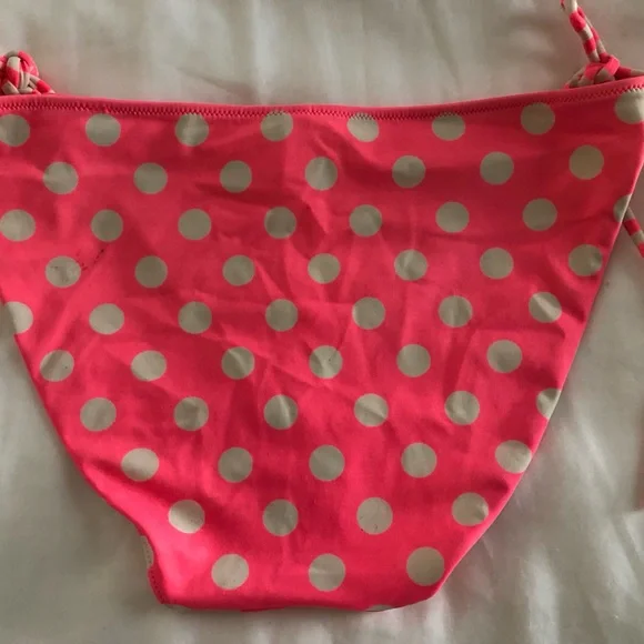 Victoria's Secret Hot Pink Polka Dot Tie-Side Swim Bottom - Picture 4 of 5